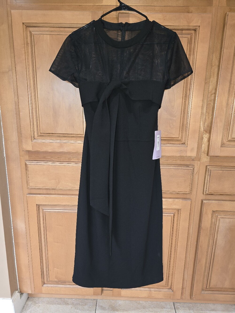 Elegant Black Bow-Front Dress - Women